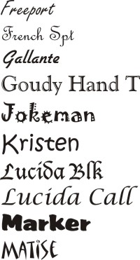 text fonts